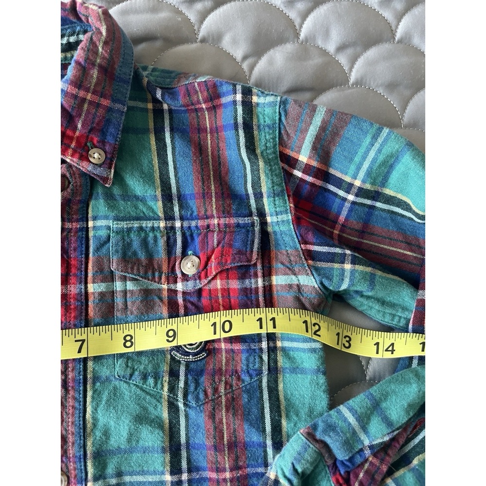 Roper Plaid Print Long Sleeve Snap Western Shirt Boys Sz: XS - Picture 4 of 5